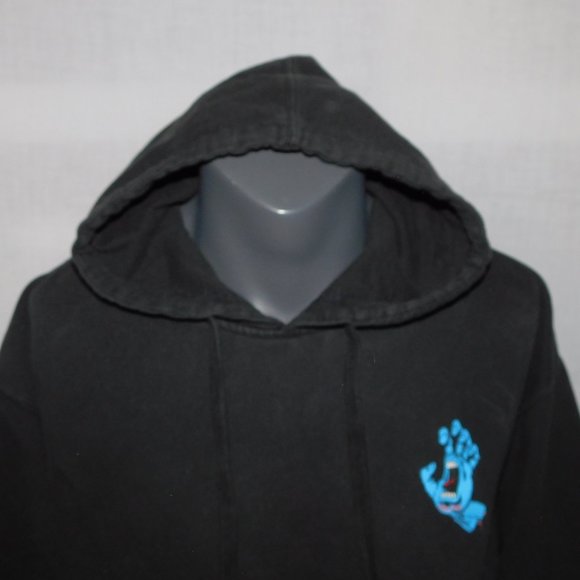 Santa Cruz Blue Screaming Hand Black Skateboard Hoodie Mens XL - Picture 4 of 7